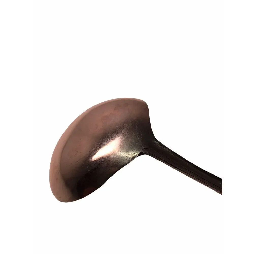 Vintage Flatware Stainless Korea Solid gravy small ladle lustreware Rose 6.75